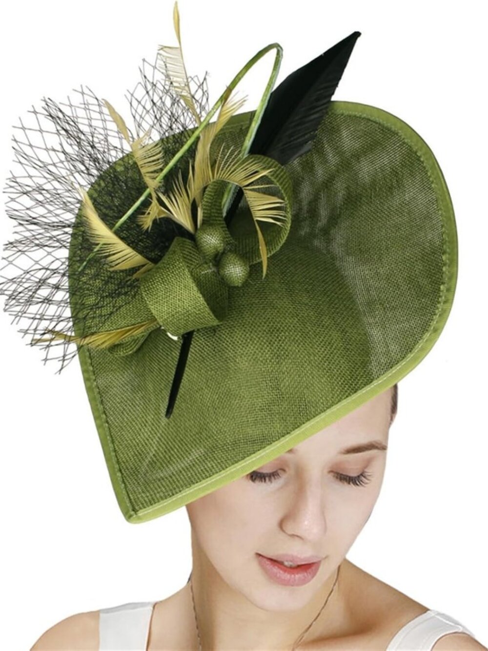 Elegant Wide Brim Fascinator Headband for Tea Parties, Weddings & Events